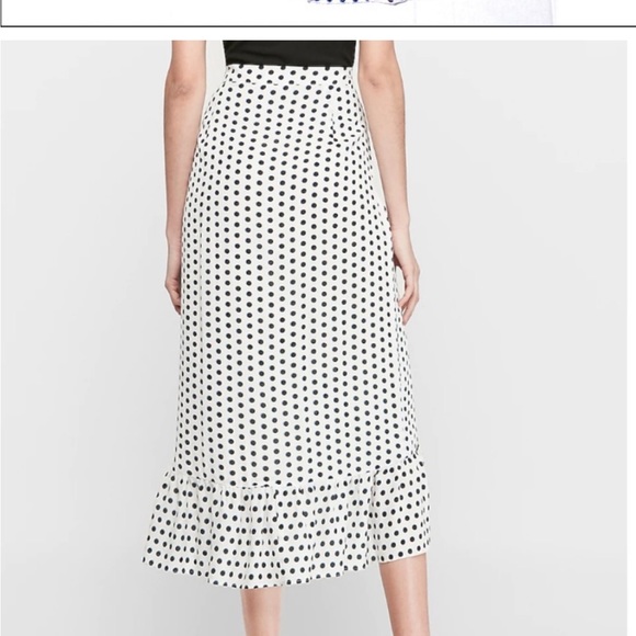 Express White Polka Dot Wrap Skirt - Picture 2 of 5